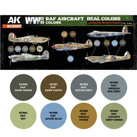 AK Interactive REAL COLORS RCS-107 Zestaw WWII RAF AIRCRAFT COLORS