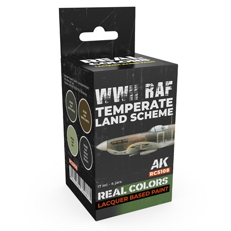 AK Interactive REAL COLORS RCS-108 Zestaw WWII RAF TEMPERATE LAND SCHEME