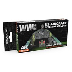 AK Interactive REAL COLORS RCS-114 Zestaw WWII US AIRCRAFT INTERIOR COLORS