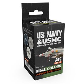 AK Interactive REAL COLORS RCS-117 Zestaw US NAVY AND USMC AIRCRAFT COLORS 1945-1980