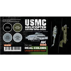 AK Interactive REAL COLORS RCS-118 Zestaw USMC HELICOPTER COLORS 1970S-2020S