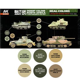 AK Interactive REAL COLORS RCS-127 Zestaw BRITISH ARMY AFV DESERT COLORS