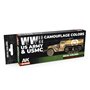 AK Interactive REAL COLORS RCS-129 Zestaw WWII US ARMY AND USMC CAMOUFLAGE COLORS