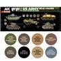 AK Interactive REAL COLORS RCS-129 Zestaw WWII US ARMY AND USMC CAMOUFLAGE COLORS