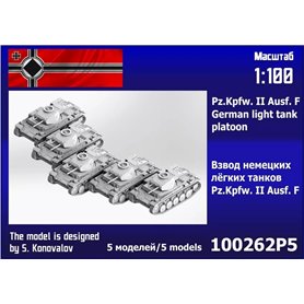 Zebrano 100262P5 Pz.Kpfw. II Ausf. F German Light Tank Platoon (5 pcs)