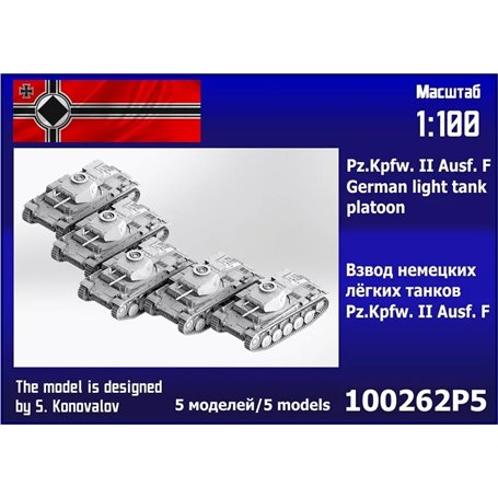 Zebrano 100262P5 Pz.Kpfw. II Ausf. F German Light Tank Platoon (5 pcs)