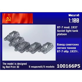 Zebrano 100166P5 BT-7 Mod. 1937 Soviet Light Tank Platoon (5 pcs)