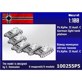 Zebrano 100255P5 Pz.Kpfw. II Ausf. C German Light Tank Platoon (5 pcs)