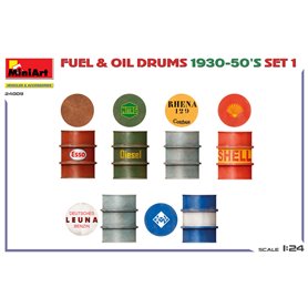 Mini Art 1:24 FUEL AND OIL DRUMS 1930-50S - GERMAN TYPE - SET 1