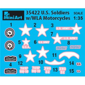 Mini Art 1:35 US SOLDIERS W/WLA MOTORCYCLES