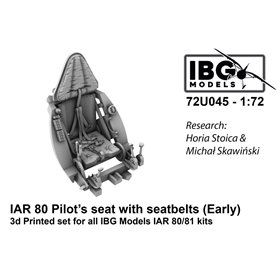 IBG 72U045 Pilot's Seat with Seatbelts for I.A.R. 80/81 (Early, Used until 1941) 3D Printed Set