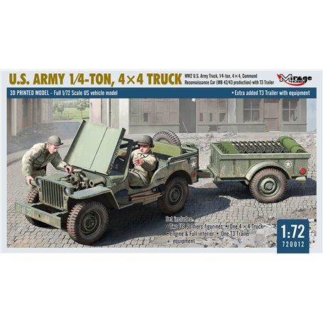 Mirage 720012 U.S. Army 1/4-Ton, 4x4 Truck