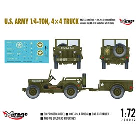 Mirage 720012 U.S. Army 1/4-Ton, 4x4 Truck