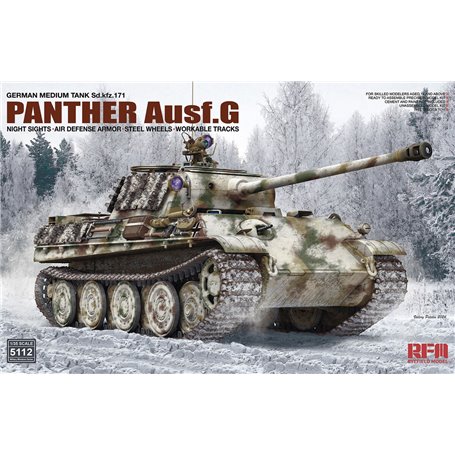 RFM-5112 Panther Ausf. G w/ Night Sights, Air Defense Armor, Steel Wheels, Workable Tracks