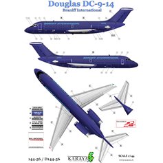 Karaya 1:144 Kalkomanie do DC-9-14 - BRANIFF