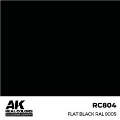 AK Interactive REAL COLORS RC-8 Flat Black RAL 9005 - 17ml