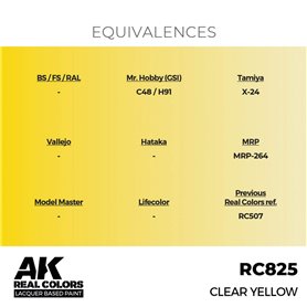 AK Interactive REAL COLORS RC-825 Clear Yellow - 17ml