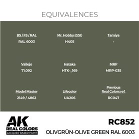 AK Interactive REAL COLORS RC-852 Olivgrün-Olive Green RAL 6003 - 17ml