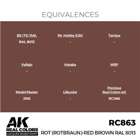 AK REAL COLORS Rot (Rotbraun)-Red Brown RAL 8013 17 ml.