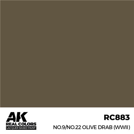 AK REAL COLORS No.9/No.22 Olive Drab (WWII) 17 ml.