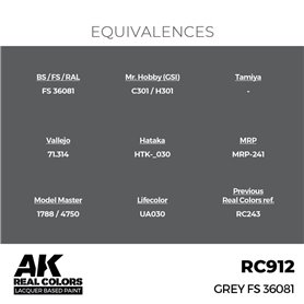 AK Interactive REAL COLORS RC-912 Grey FS 36081 - 17ml