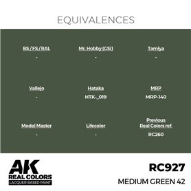 AK Interactive REAL COLORS RC-927 Medium Green 42 - 17ml