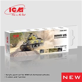 ICM 3062 Acrylic Paints Set for WWII US Armored Vehicles