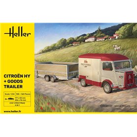 Heller 1:24 Citroen HY + GOODS TRAILER