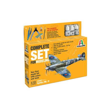 Italeri 1:72 Supermarine Spitfire Mk.IX - COMPLETE SET FOR MODELING - z farbami