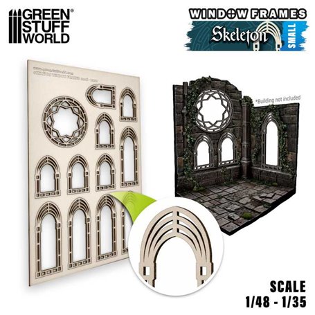 Green Stuff World SKELETON MINIATURE WINDOWS - SMALL