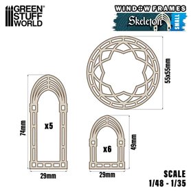 Green Stuff World SKELETON MINIATURE WINDOWS - SMALL