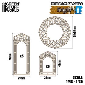 Green Stuff World KNIGHT MINIATURE WINDOWS - SMALL