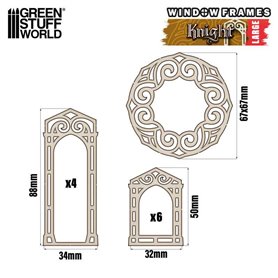 Green Stuff World KNIGHT MINIATURE WINDOWS - LARGE