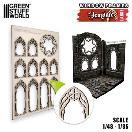 Green Stuff World DEMONIC MINIATURE WINDOWS - LARGE