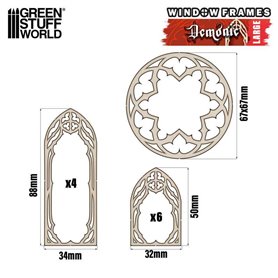 Green Stuff World DEMONIC MINIATURE WINDOWS - LARGE