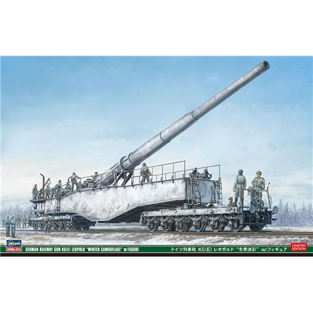 Hasegawa 30070 German Railway Gun K5(E) Leopold "Winter Camouflage" w/ Figure