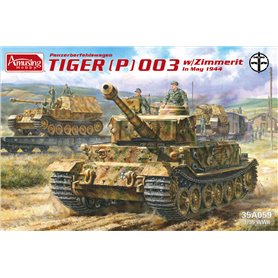 Amusing 35A059 Panzerbefehlswagen Tiger (P) 003 w/Zimmerit In May 1944