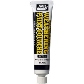 Mr.Hobby WT-02 Water-Based Weathering Paint Gouache Black