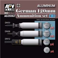 AFV Club AG35062 German 120 mm Ammunition set (B) - Aluminum