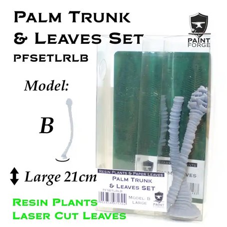  "Paint Forge PFSETLRLB Laser Cut + Resin Plants Palm Set Leaves + Trunk B, size L" 46