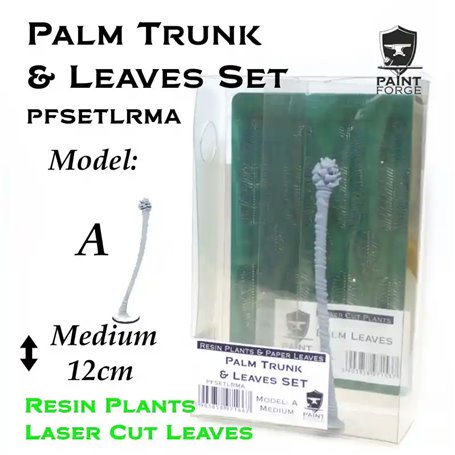  "Paint Forge PFSETLRMA Laser Cut + Resin Plants Palm Set Leaves + Trunk A, size M" 29