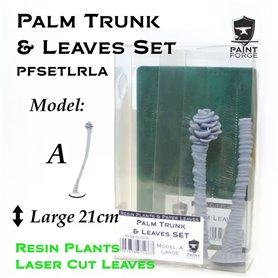 Paint Forge PFSETLRLA LASER CUT + RESIN PLANTS - Palm Set Leaves + Trunk A, size L