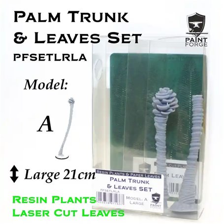  "Paint Forge PFSETLRLA Laser Cut + Resin Plants Palm Set Leaves + Trunk A, size L" 46