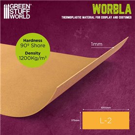 Worbla - tworzywo termoplastyczne twarde (L) 500 mm x 750 mm