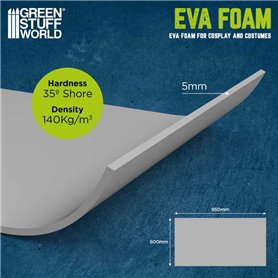 Pianka EVA Foam średnia twardość - 500x950mm – Jasno szara 5mm