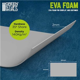 Pianka EVA Foam średnia twardość - 500x950mm – Jasno szara 2mm