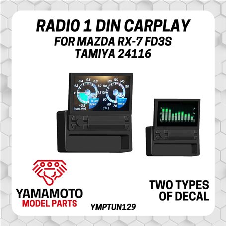 Yamamoto YMPTUN129 Radio 1 Din Carplay for Mazda RX-7 FD3S Tamiya