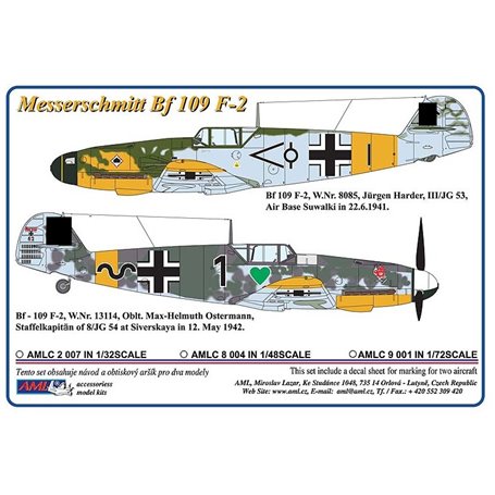 AML C2007 Maska w Skali 1:32 z Kalkomanią Messerschmitt Bf 109 F-2