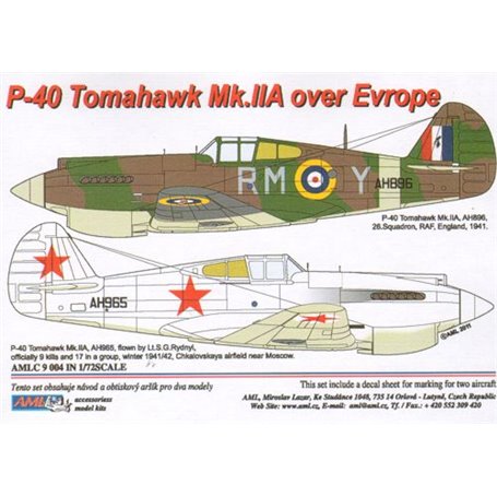 AML C9004 Kalkomania w Skali 1:72 P-40 Tomahawk Mk.IIA over Europe