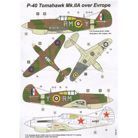 AML C9004 Kalkomania w Skali 1:72 P-40 Tomahawk Mk.IIA over Europe